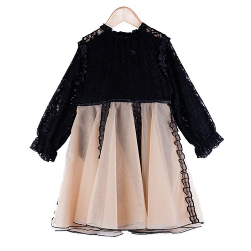 Children's dress, summer long-sleeve, girl's skirt, lace small princess costume, western style, Korean style 5