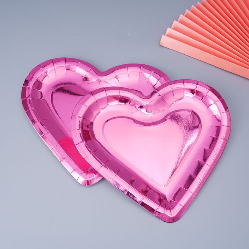 Love five-pointed star coated disposable paper plate paper plate barbecue plate birthday cake plate Valentine's Day paper plate 2