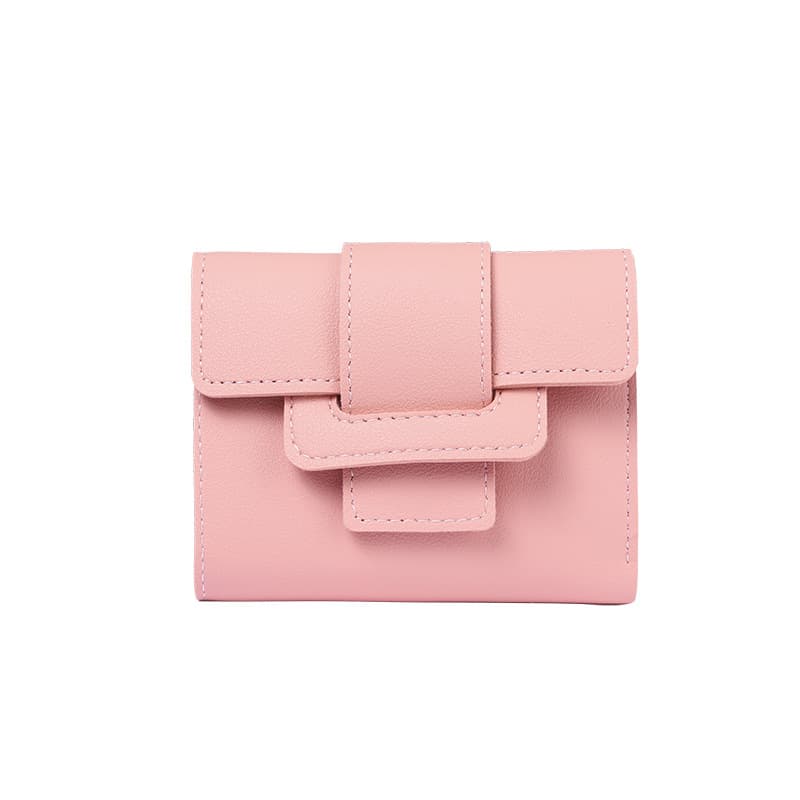 Solid color wallet, shoulder bag, hand loop bag, short fashionable universal small clutch bag, Korean style 5
