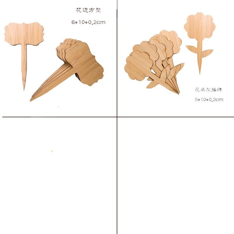Bamboo labels, wood plant marks, bamboo sticks, bamboo labels, flowers, gardening, fruits, vegetables, green plants, potted plants logo signs 3
