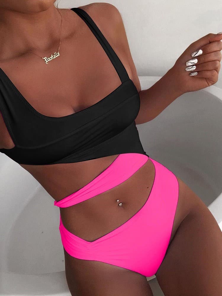 (Cross-border trading), bodysuit, solid color swimwear, European style 2