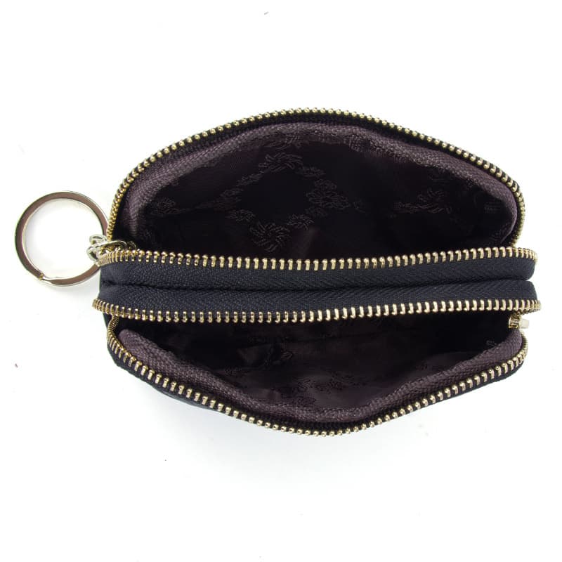 Leather keychain with zipper, coins, wallet, small shoulder bag, cowhide, simple and elegant design, genuine leather 4
