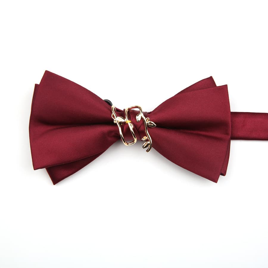 Red black solid color bow tie, suit with bow 5