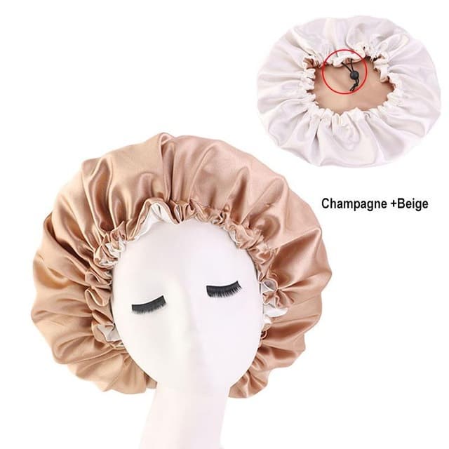 WOMEN NIGHT SLEEP CAP SATIN ELISTIC BONNET HAT FOR HAIR CARE 5