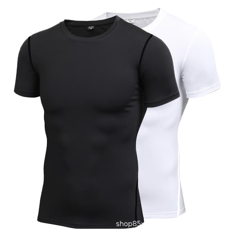 Breathable thin basketball base quick dry compression underwear for training, T-shirt, tight, with short sleeve, for running