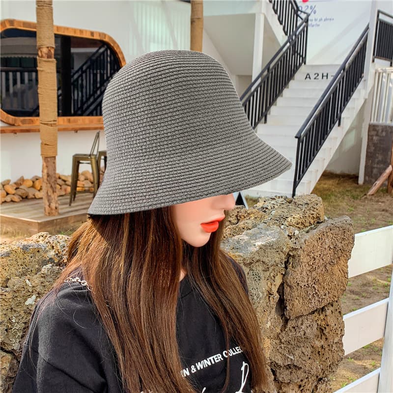 Classic solid color fashionable sun hat, Korean style, simple and elegant design, internet celebrity 3