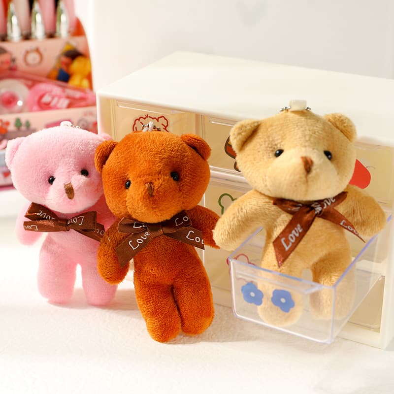 Cute bow tie, small bag, plush accessory, doll, keychain, pendant, with little bears 2