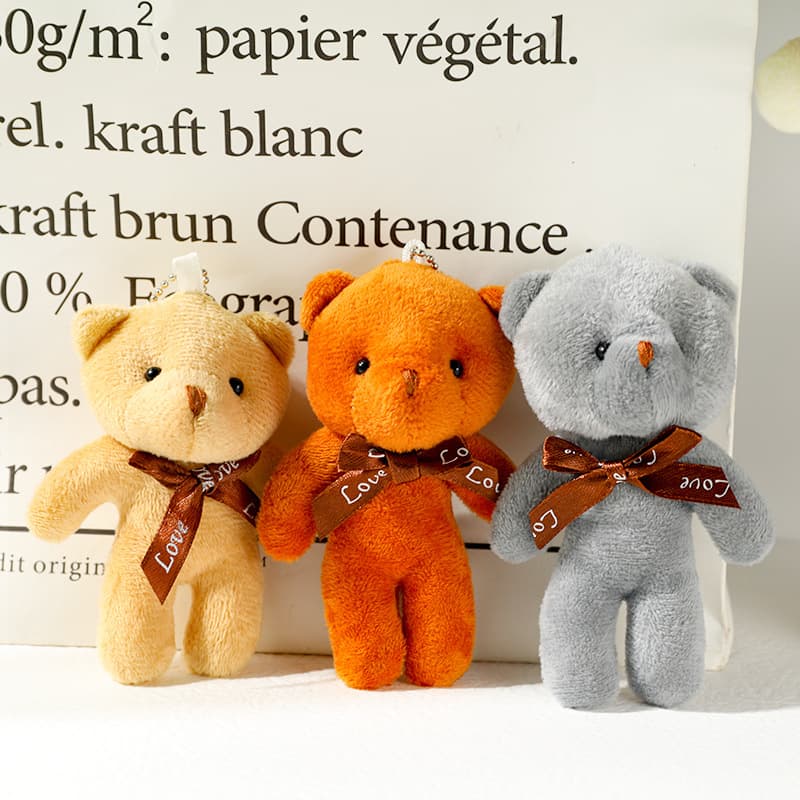 Cute bow tie, small bag, plush accessory, doll, keychain, pendant, with little bears 3