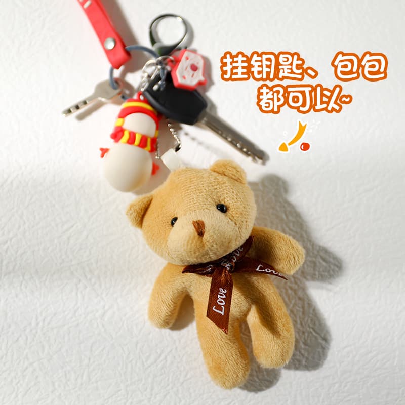 Cute bow tie, small bag, plush accessory, doll, keychain, pendant, with little bears 4