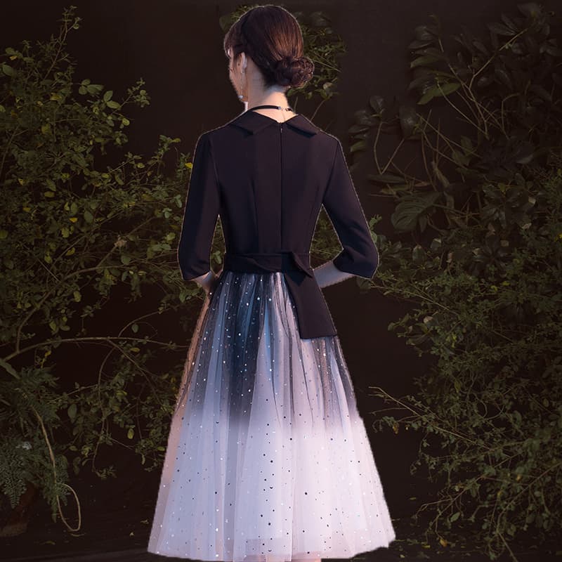 Long evening dress, mid-length, for teenagers 4