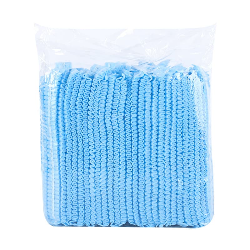 Disposable hat headgear strip hat non-woven dustproof hair loss elastic double rib strip dustproof breathable headgear wholesale 5