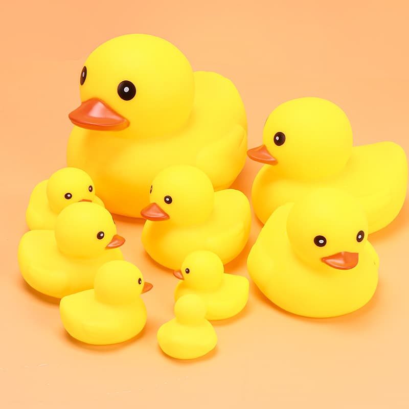 B.Duck, (Cross-border trading), toy play in water from soft rubber, yellow duck for swimming, anti-stress, makes sounds 4