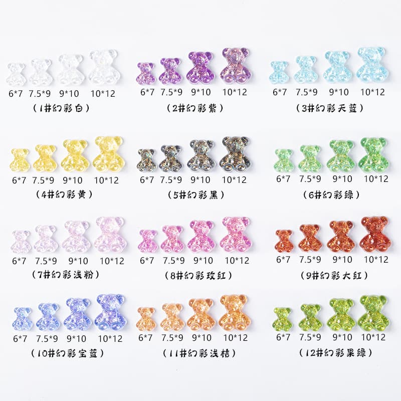 Cartoon accessories, three dimensional nail stickers for nails, accessory, new collection, with little bears