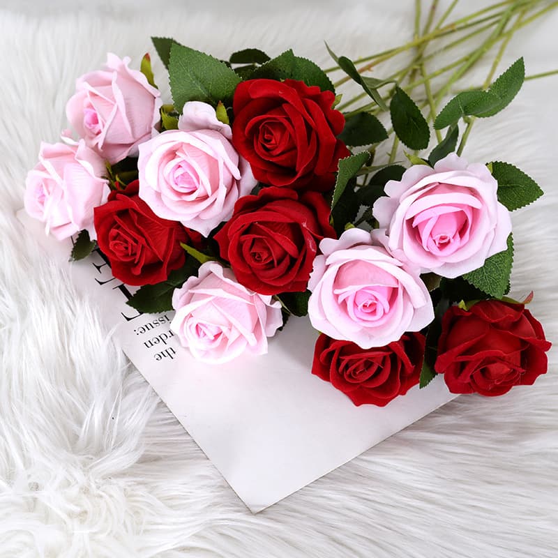 Simulation flower velvet rose fake flower decorative wedding supplies artificial flowering flower swing Valentine's Day gift waterfall flower wall 3