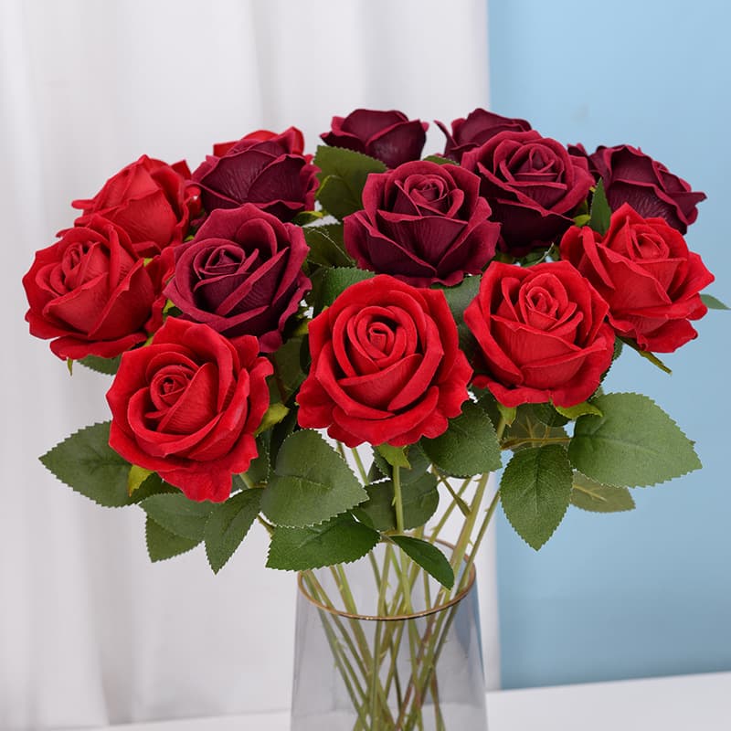 Simulation flower velvet rose fake flower decorative wedding supplies artificial flowering flower swing Valentine's Day gift waterfall flower wall 4
