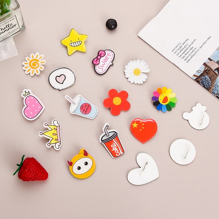 Creative cartoon rainbow brooch, acrylic cute badge, bag, pin, pendant, accessory, custom-made 3