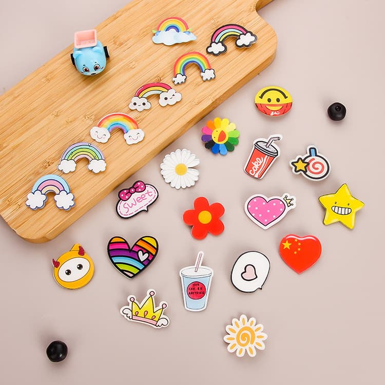Creative cartoon rainbow brooch, acrylic cute badge, bag, pin, pendant, accessory, custom-made