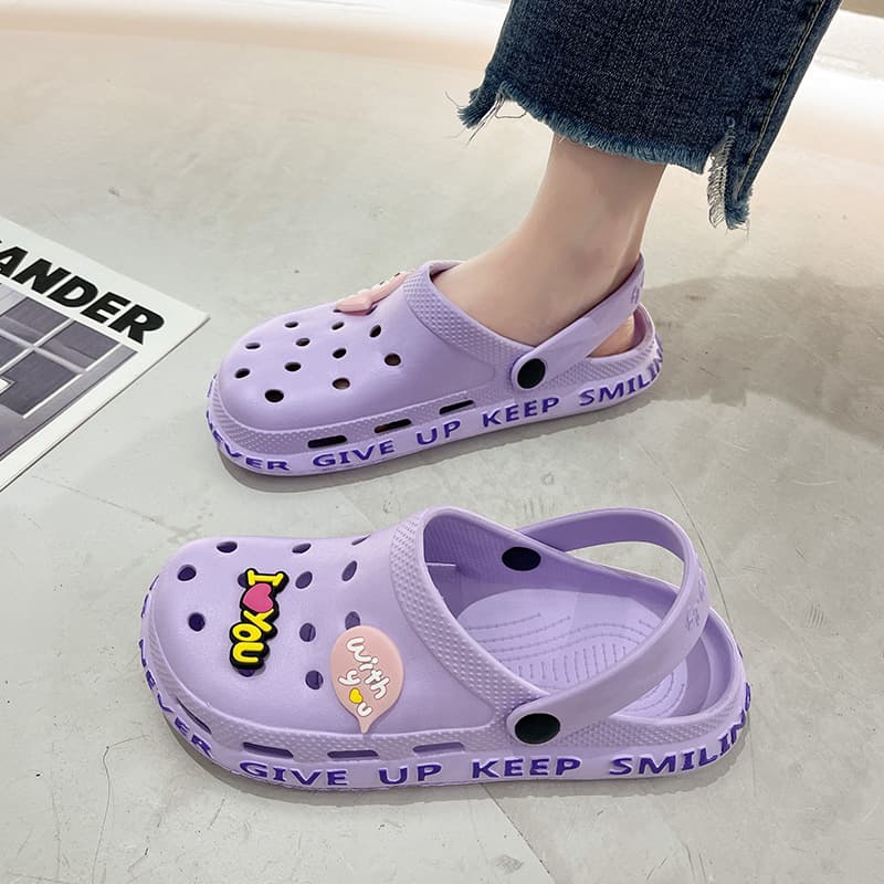 Tide, fashionable non-slip cute Crocs-style slippers, summer beach mule platform, internet celebrity, suitable for outdoor wear, for beloved 3
