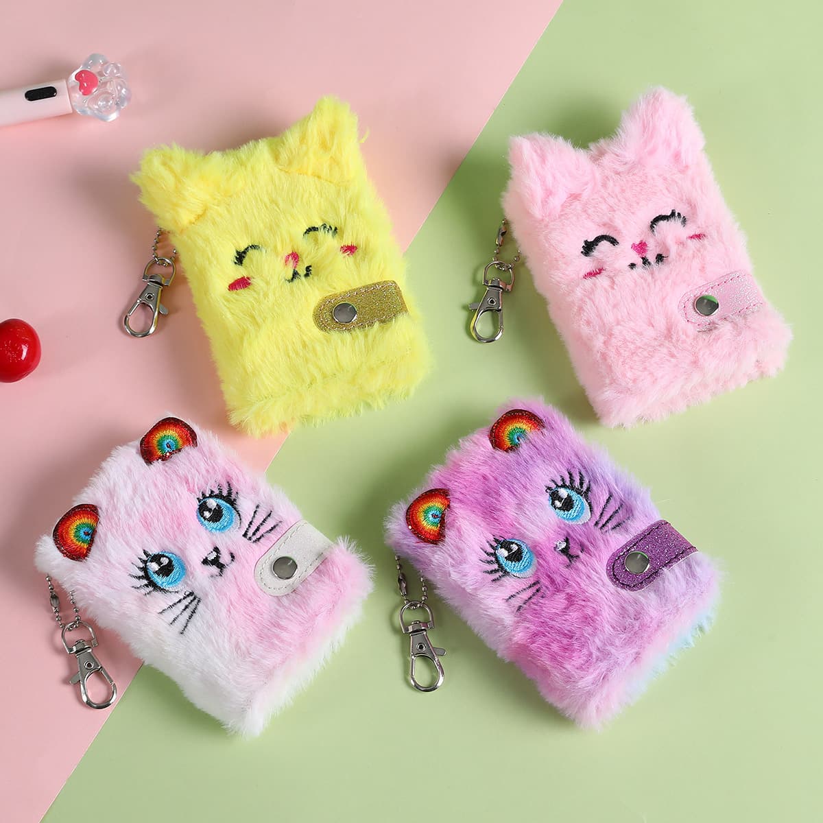 Cartoon plush cute pocketbook, children's backpack accessory, book, new collection, cat, Birthday gift