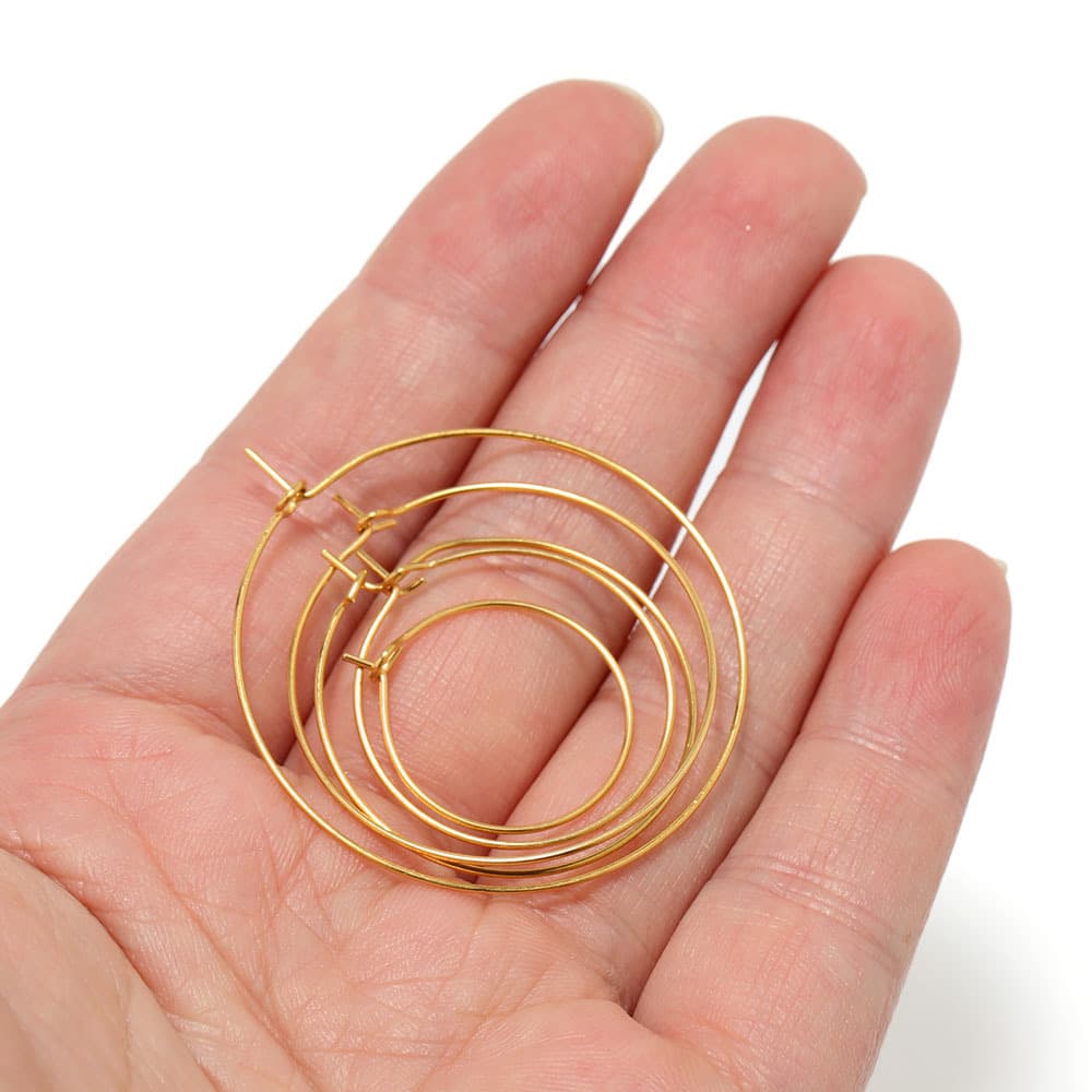 Accessory stainless steel, accessories, golden large earrings, European style 5