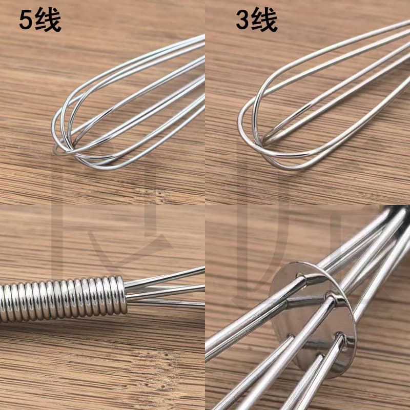 Spot 304#Spring handle eggbeater coffee coffee mixer manual stainless steel egg layer manufacturer 3