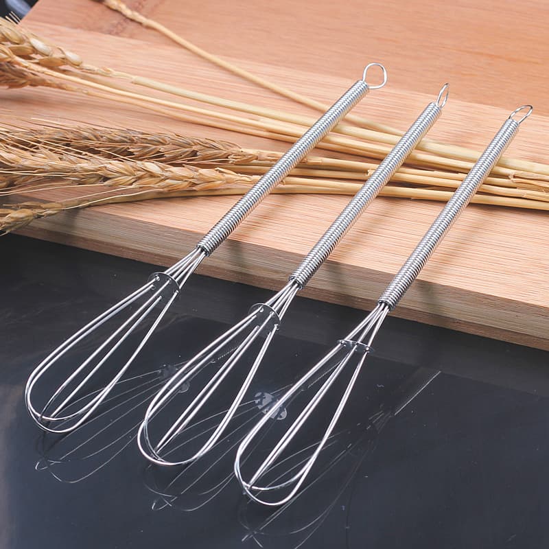 Spot 304#Spring handle eggbeater coffee coffee mixer manual stainless steel egg layer manufacturer 4