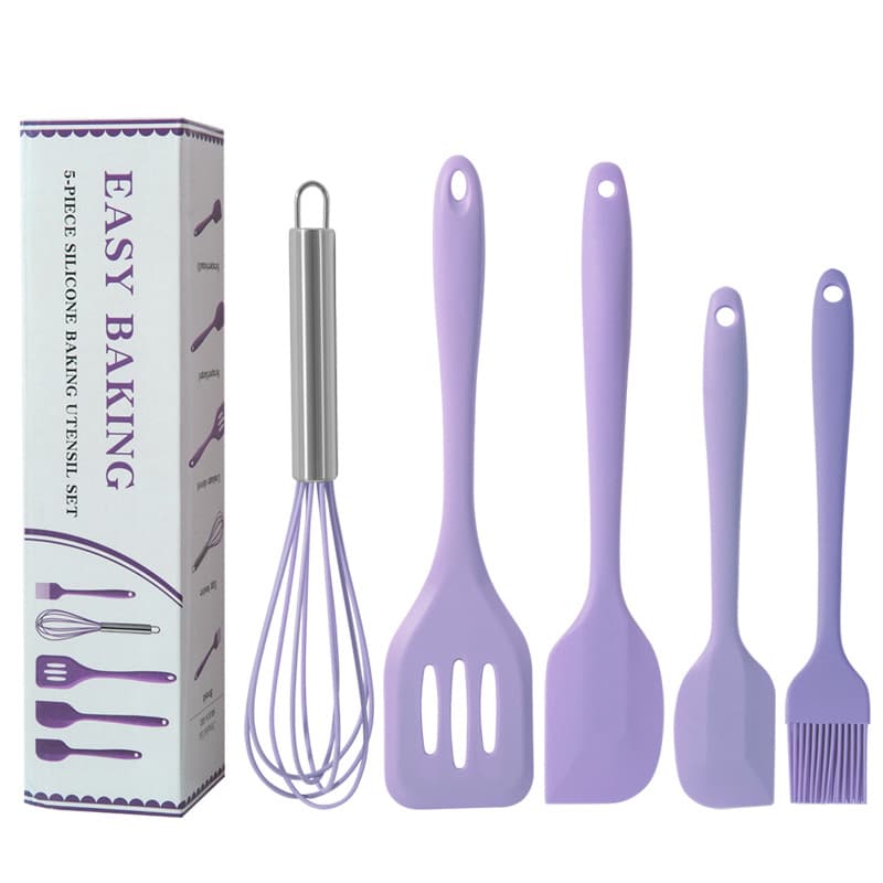 Silicone scraper, brush, kitchenware, set, 5 pieces
