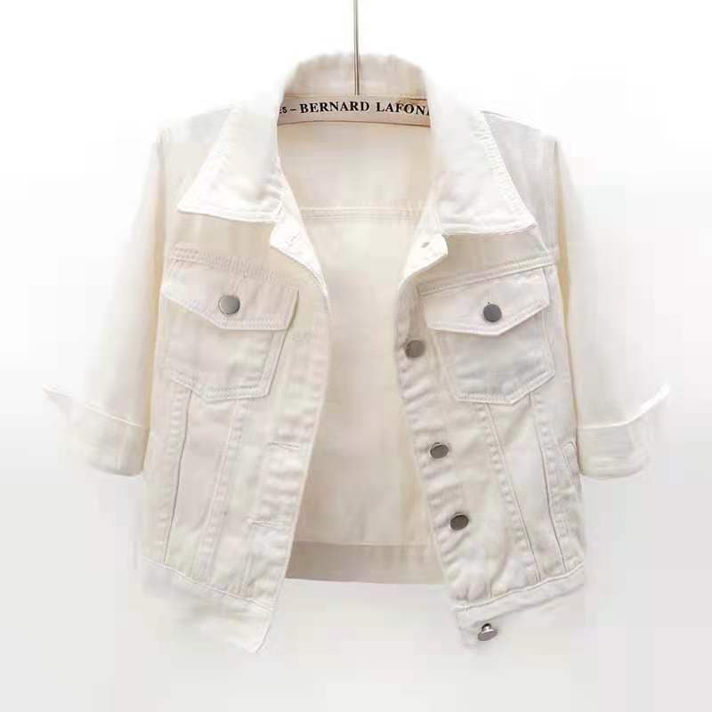 Summer colored denim short jacket, vest, cloak, Korean style 3