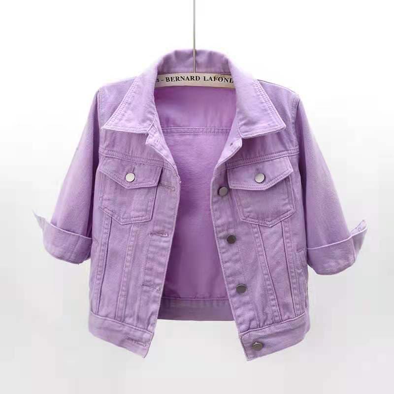 Summer colored denim short jacket, vest, cloak, Korean style 4