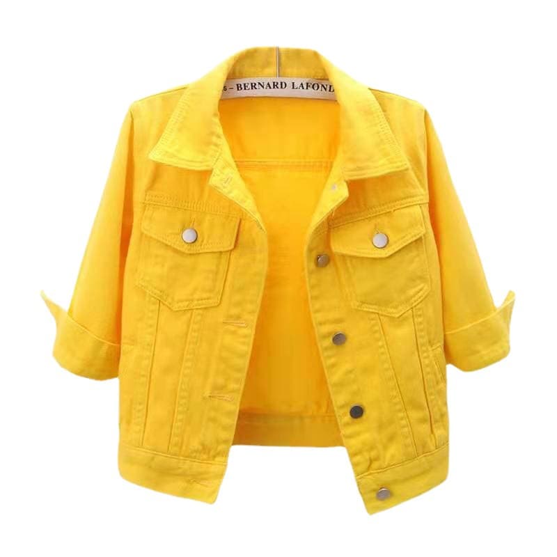Summer colored denim short jacket, vest, cloak, Korean style 5