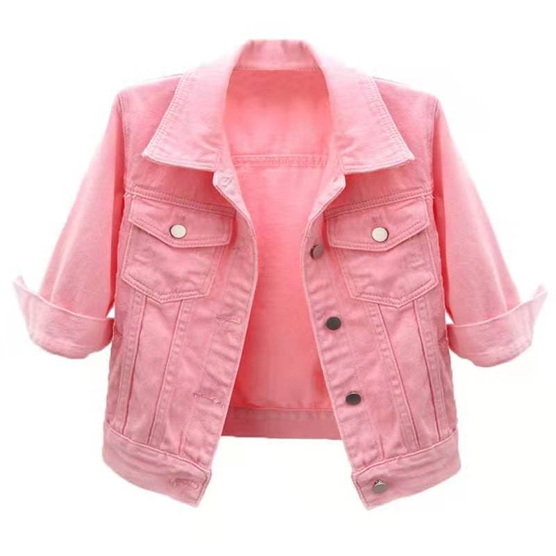 Summer colored denim short jacket, vest, cloak, Korean style