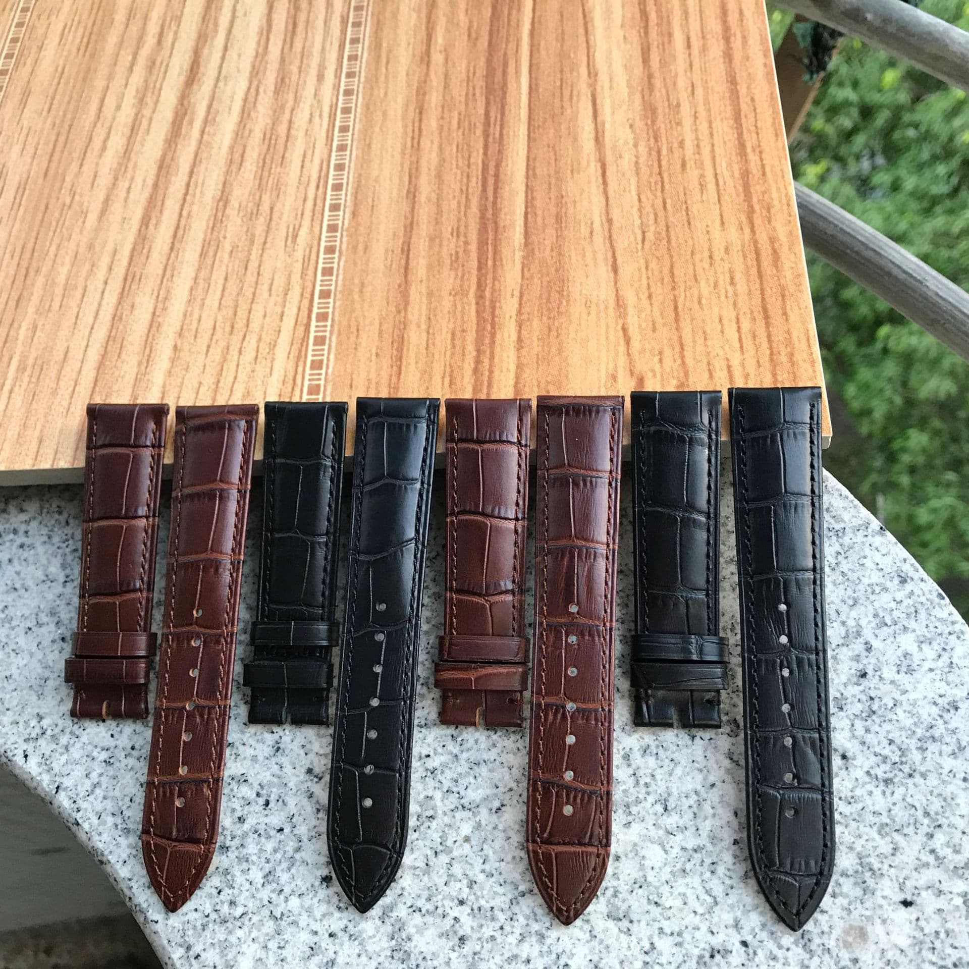 Leather bamboo universal watch strap, waterproof accessory for men and women, cowhide, genuine leather 3