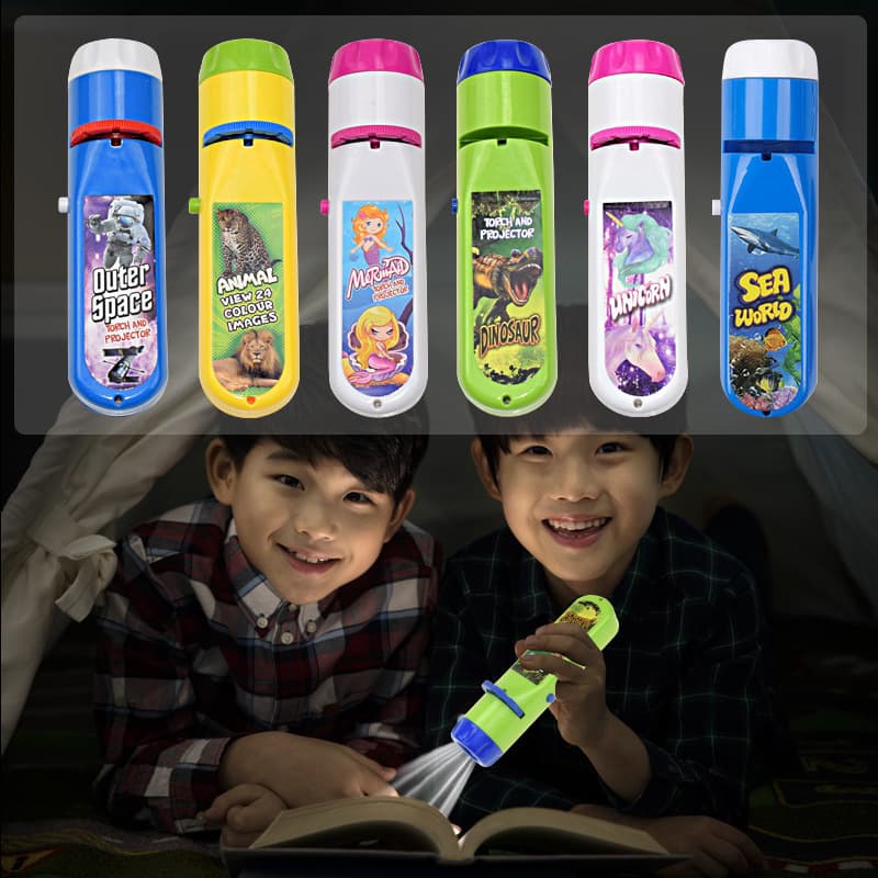Flashlight with projector, toy, projector, lights, lamp, early education, print 2