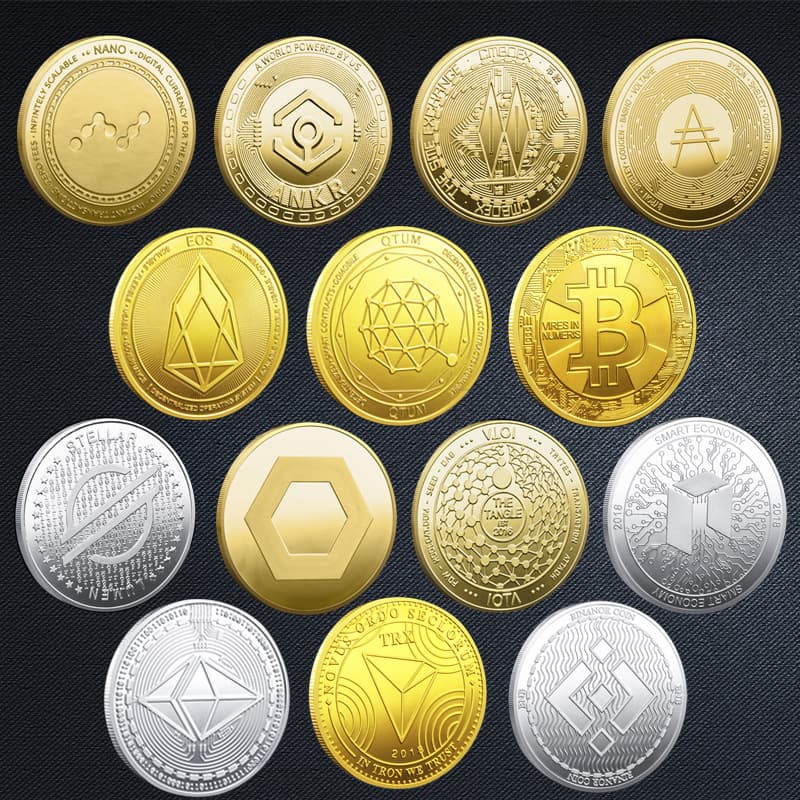 Factory wholesale metal new digital virtual coin BTC XRP ADA ETH Bitcoin commemorative coin collection 2