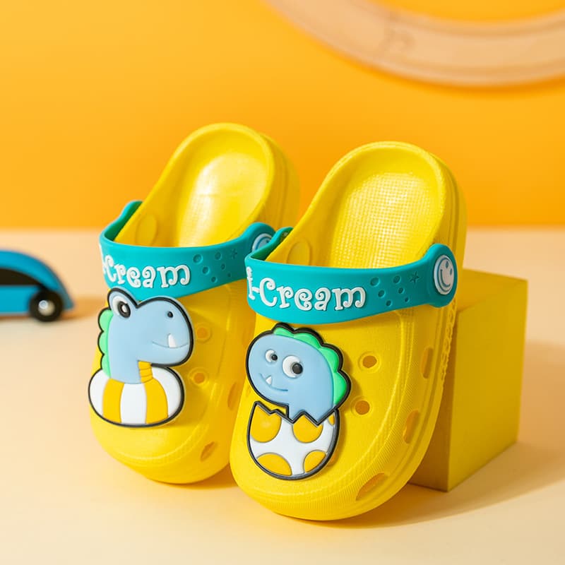 Children's Crocs-style slippers, children's bag, sandals for boys for baby, non-slip mule, dinosaur, closed toe, soft sole