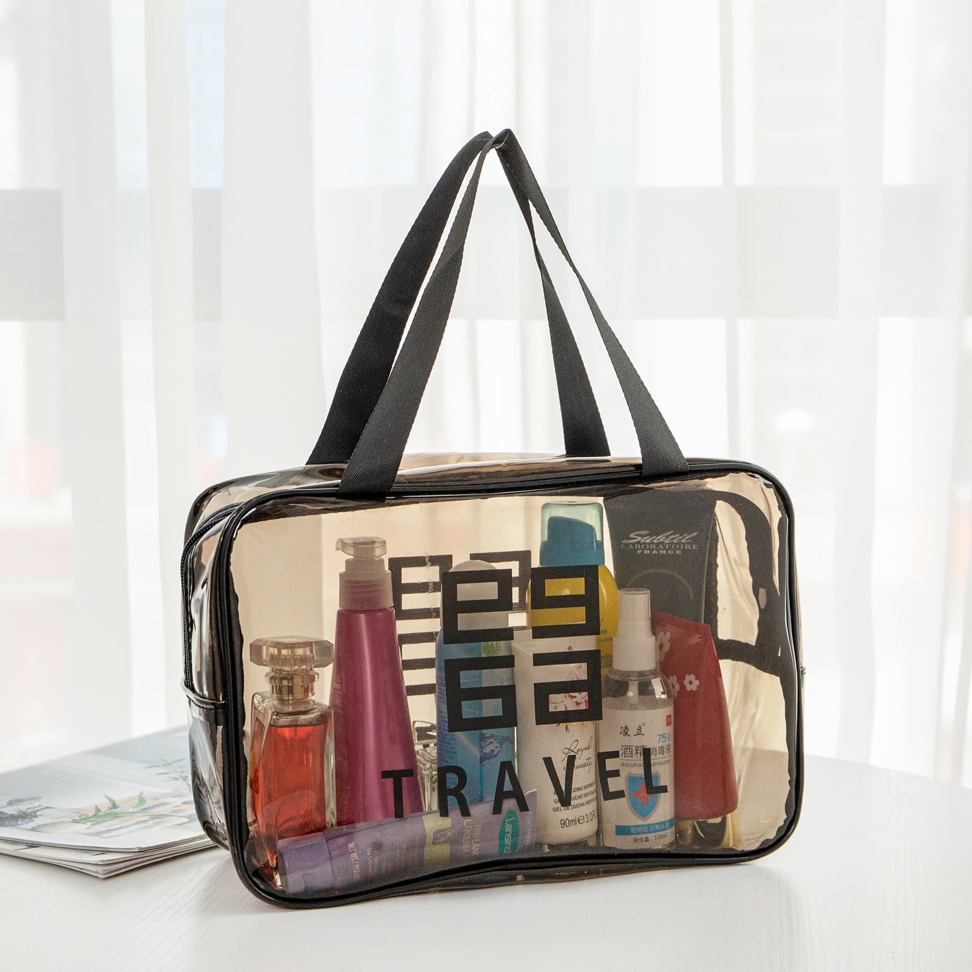 Handheld capacious cosmetic bag PVC, waterproof universal storage bag, internet celebrity 2