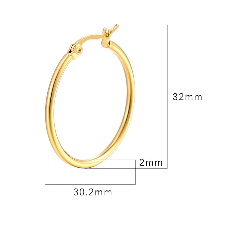 Fashionable golden trend geometric earrings stainless steel, simple and elegant design 2