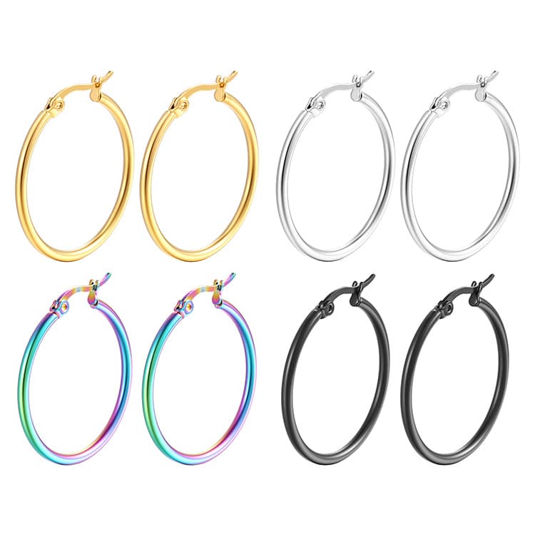 Fashionable golden trend geometric earrings stainless steel, simple and elegant design