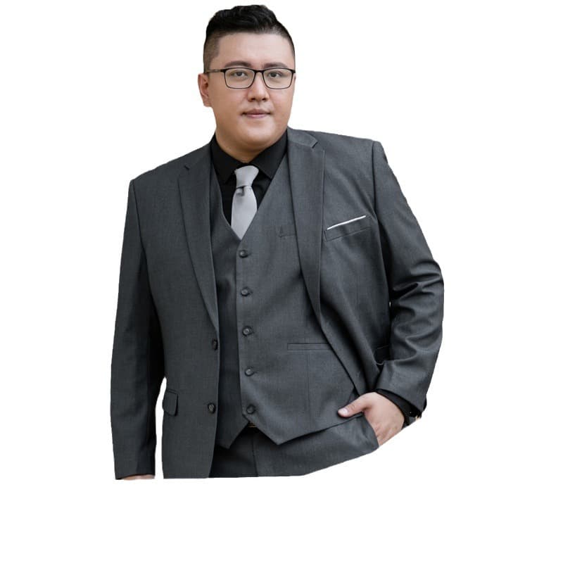 Men's big set, classic suit jacket, professional wedding dress, plus size, extra wide fit 5