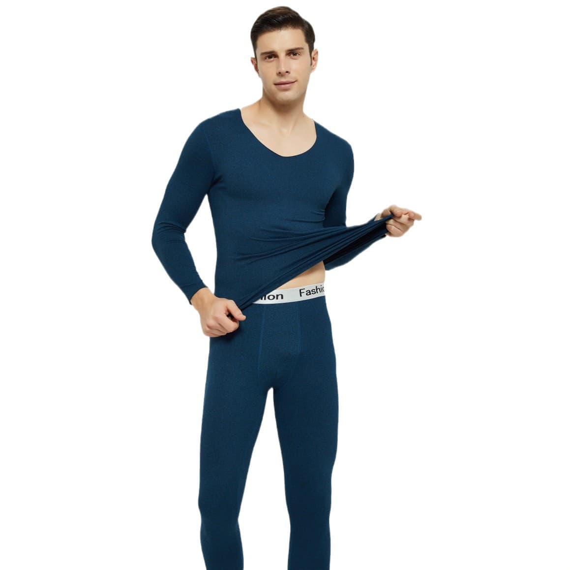 Insulated demi-season thin keep warm set, thermal underwear, V-neckline 2