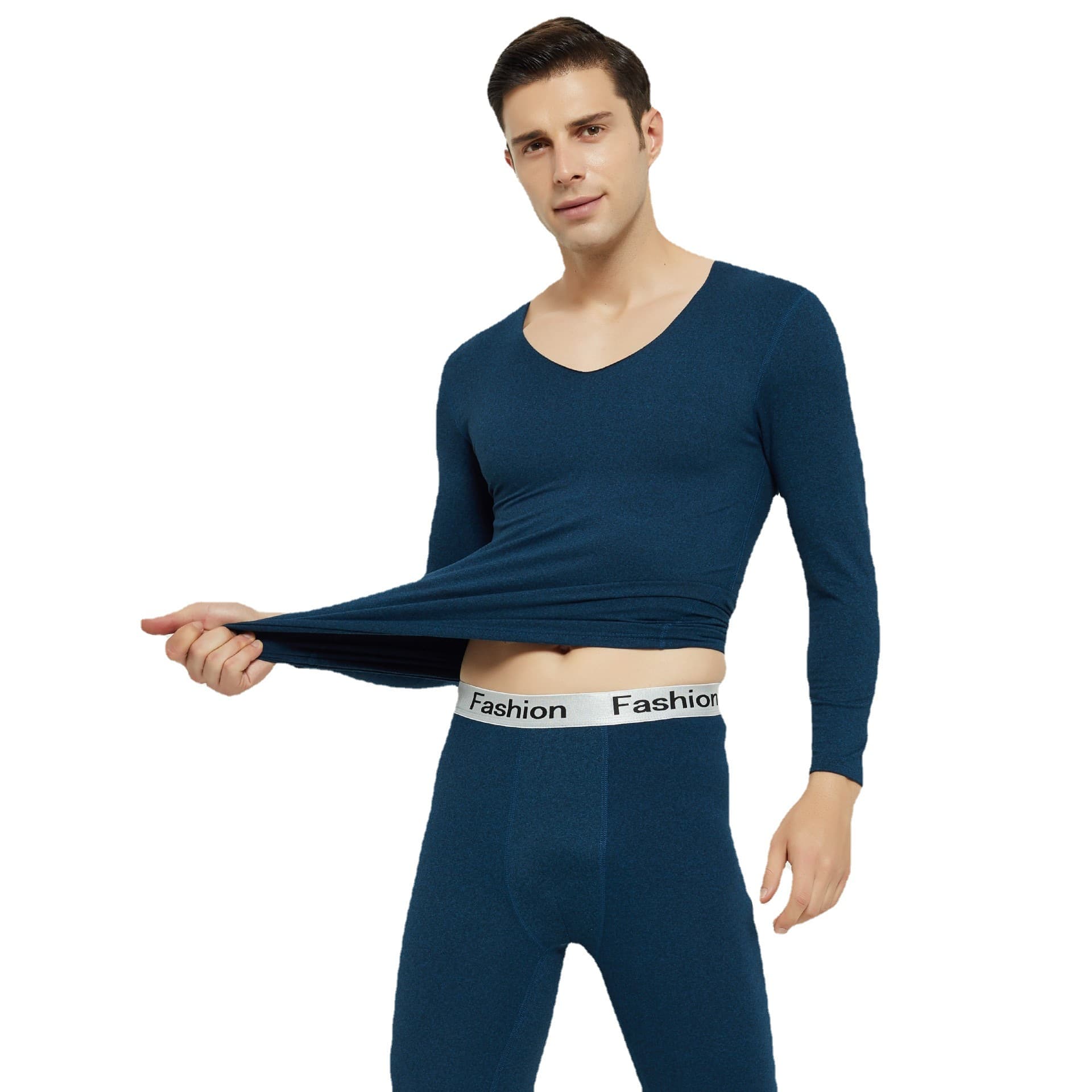 Insulated demi-season thin keep warm set, thermal underwear, V-neckline 3