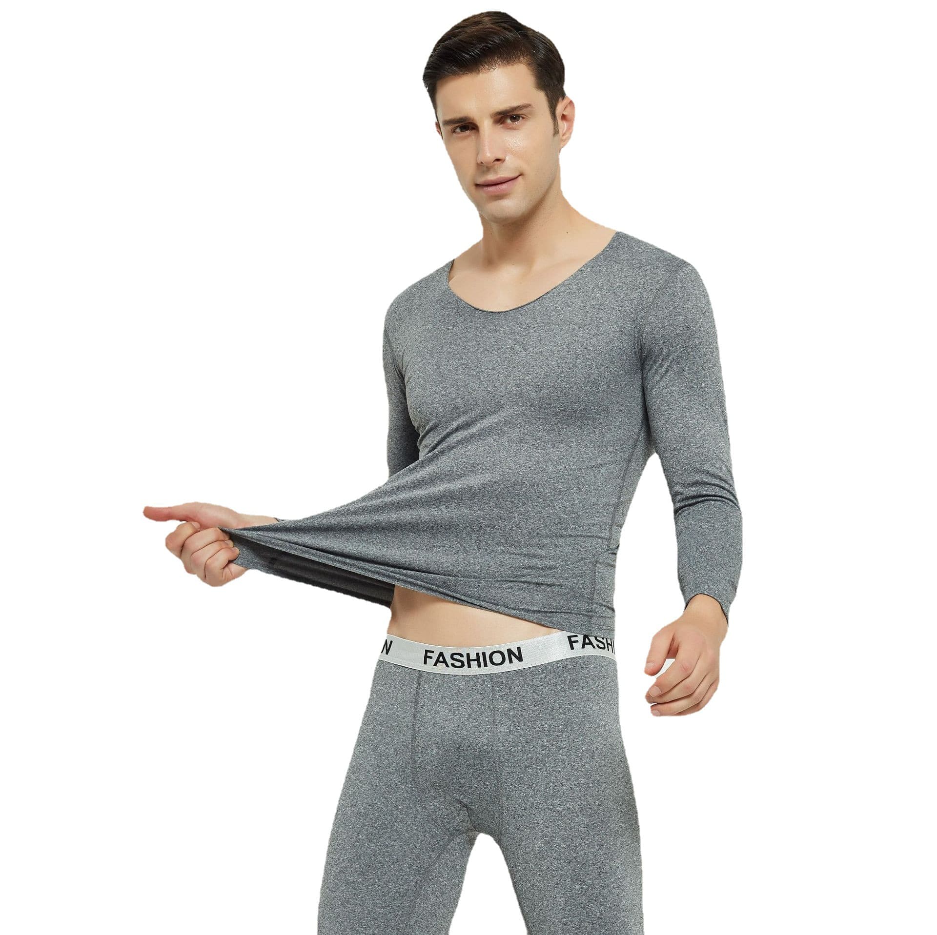Insulated demi-season thin keep warm set, thermal underwear, V-neckline 5