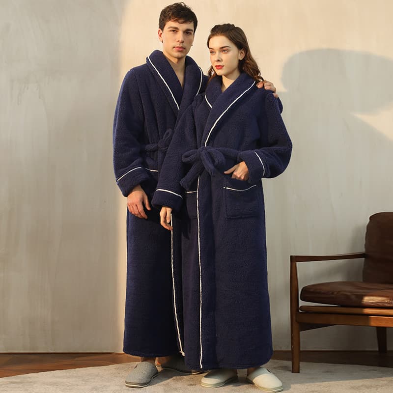 Men's demi-season velvet winter bathrobe, long pijama, extra wide fit, plus size, for beloved 2