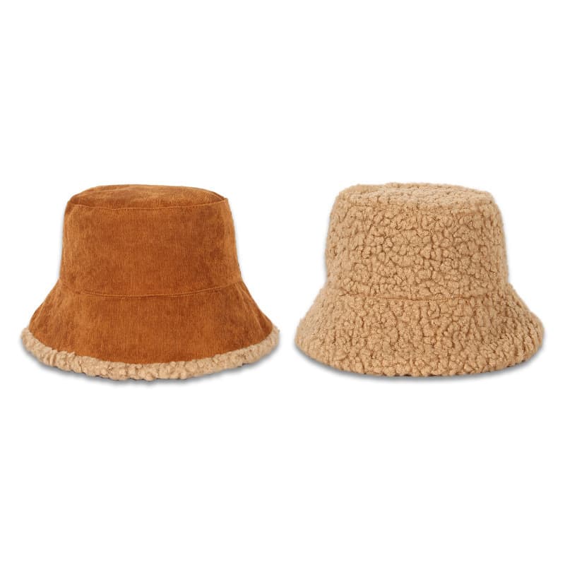 Demi-season corduroy keep warm double-sided velvet hat, increased thickness 5