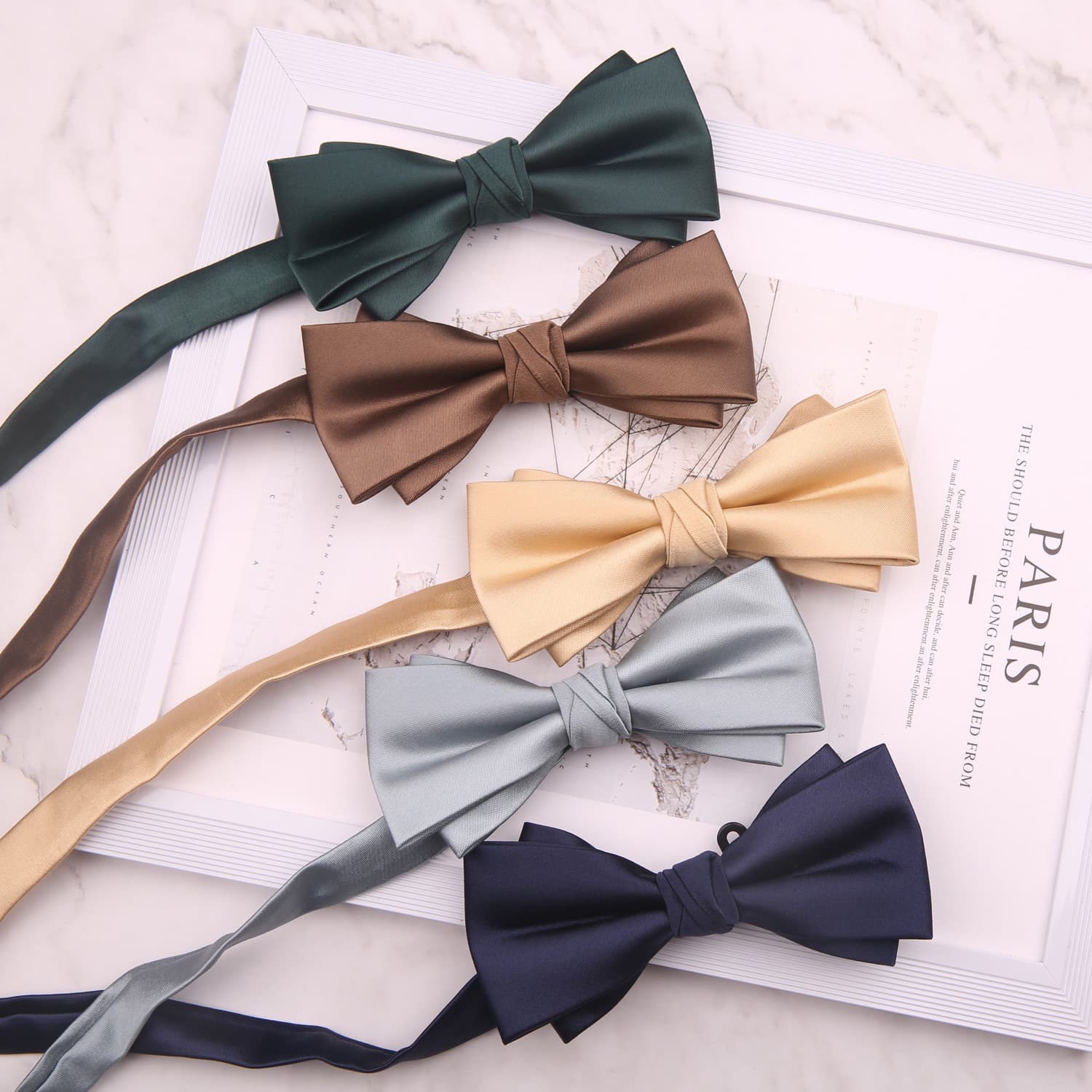 Black white fuchsia bow tie with bow, polyester, Korean style 2