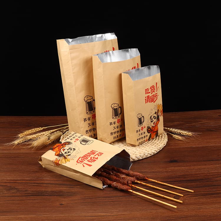 BBQ packaging bag tin foil bag customized oil-proof spot aluminum foil tip bottom bag disposable barbecue tin foil bag insulation 3