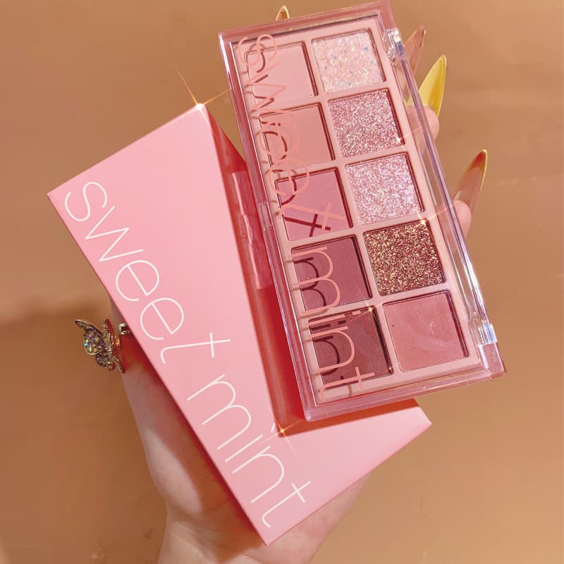 Sweet Mint Ten Color Eye Shadow Disk Pearl Light Demon Flash Student Party Daily Pumpkin Cement Daida Site