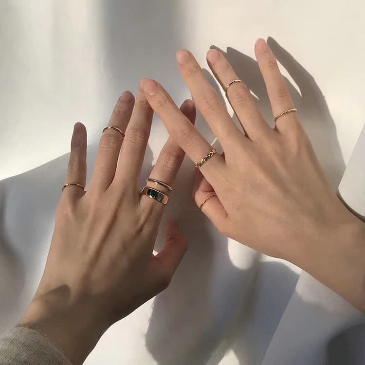 Set, fashionable small design brand ring, 7 pieces, light luxury style, European style 3