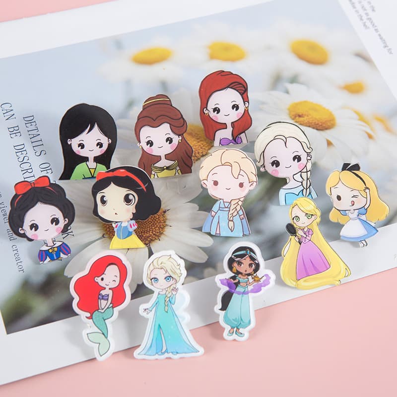Brand cute children's cartoon brooch, pin, backpack accessory, badge, princess style 2