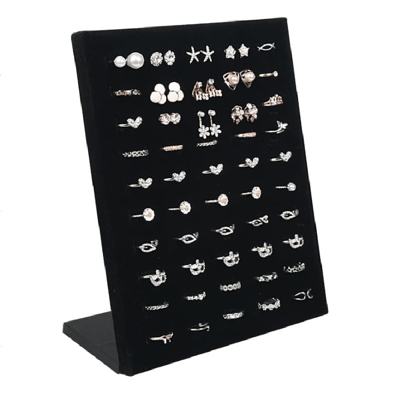 Earrings, stand, ring